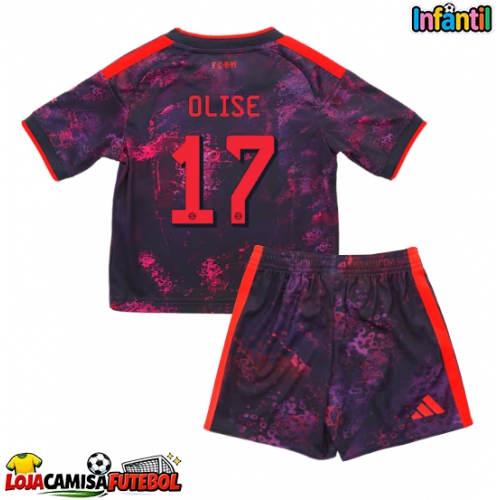 Camisa de Futebol Bayern Munich Michael Olise #17 Equipamento Alternativo Infantil 2026-27 Manga Curta (+ Calças curtas)